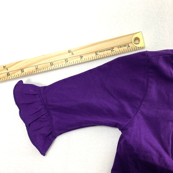 Smocked PolkaDot Top Girls 6 Months Embroidered Smock Purple‎ Ruffle Blouse - Picture 6 of 8